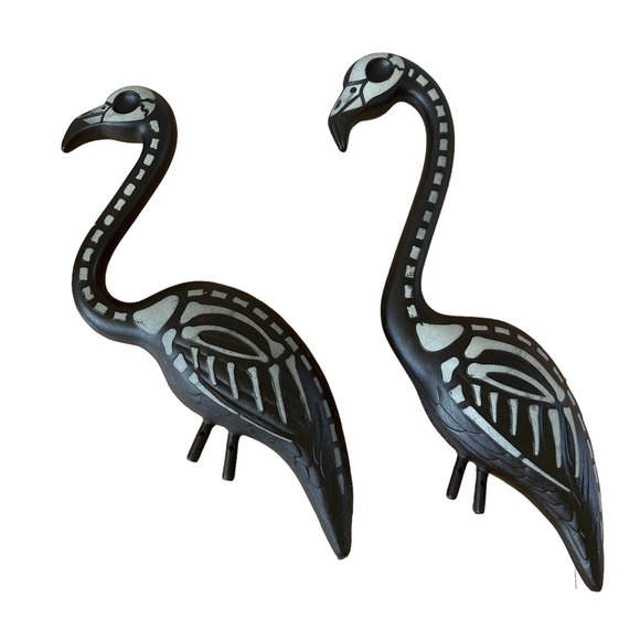 Vintage Skeleton Flamingos Pink Inc Sk93c Halloween Skel-a-mingo 2007 - Picture 3 of 7